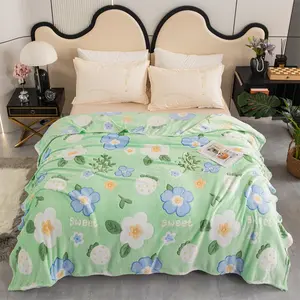Soft Printed Throw Blanket Lightweight Breathable for Sofa Office Nap Camping Travel All Season