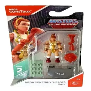 MOTU - Mega Construx - Teela Action Figure - (2' Inches) - (Includes Staff & Stand) - Series 2