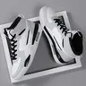 Men's Casual Sports Shoes Lace-Up Soft Sole Flat Comfort Skateboard Shoes Skater Shoes Lightweight High Top Daily Sport Shoes Skateboarding Shoes
