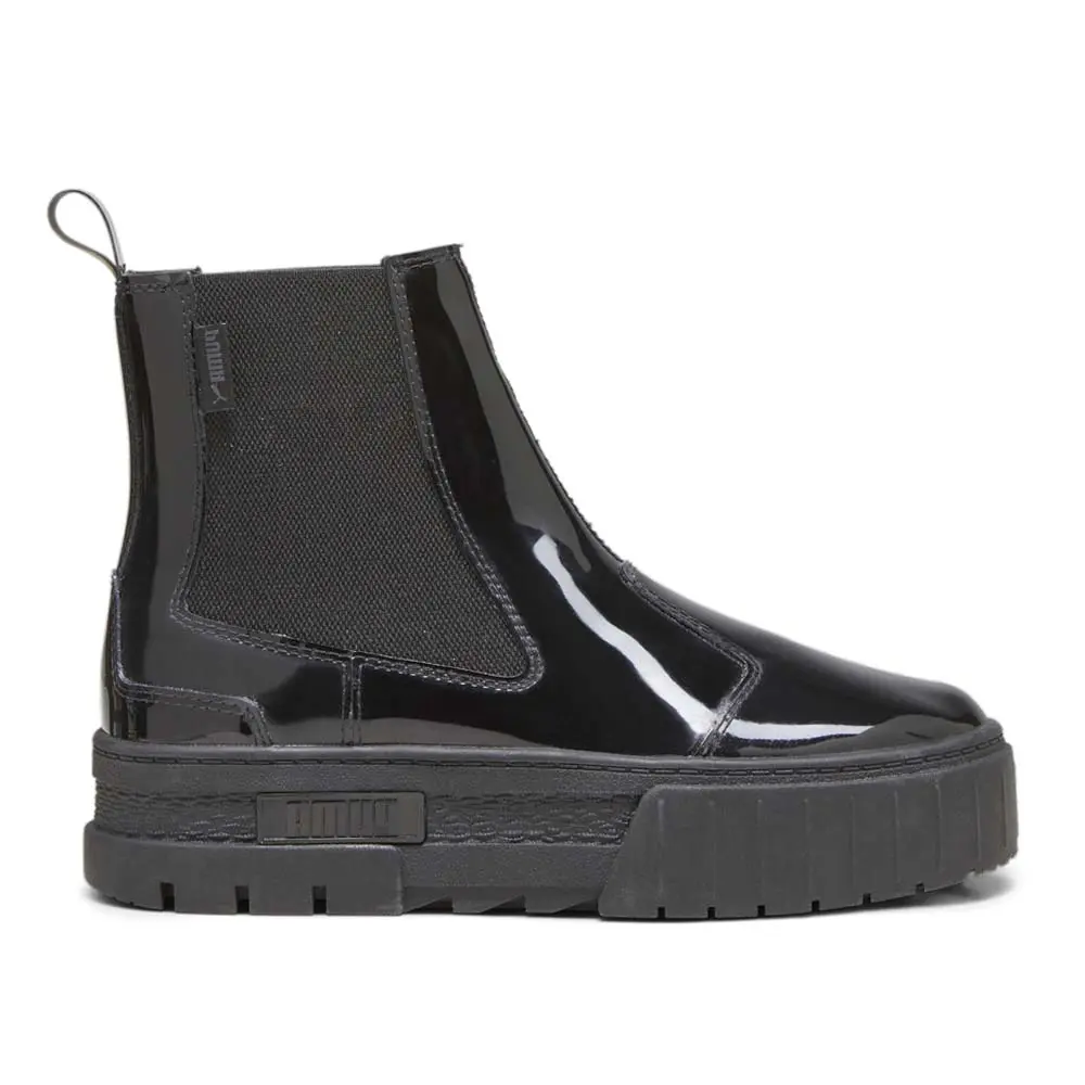 PUMA Womens Mayze Round Toe Platform Chelsea Casual Boots Ankle Low Heel 1-2" - Black