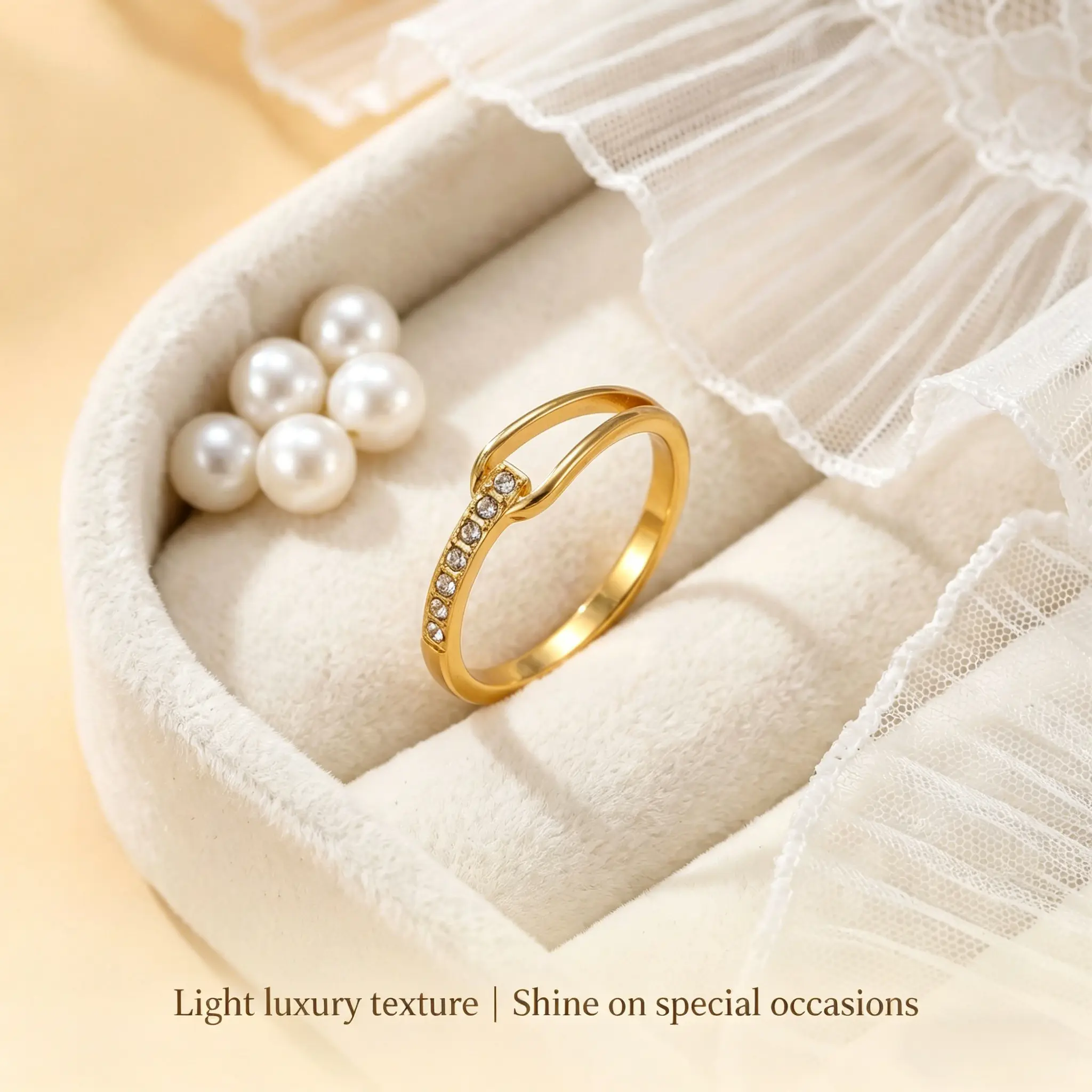 Minimalist stackable promise ring, gold/silver plated twisted design stone ring, everyday women’s jewelry Gold Non Tarnish Rings Finger Rings