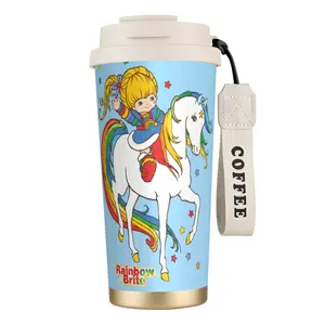 Sparkle & Shine Rainbow Brite Tumbler. Easy Clean Stainless Steel, Keeps Coffee Hot for Office Commutes and Busy Mornings. water bottle with strap