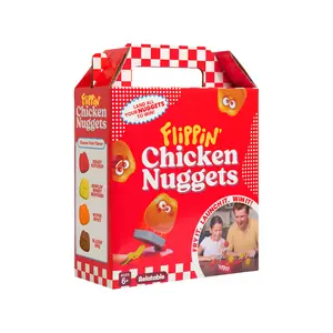 Flippin' Chicken Nuggets by Relatable - Flip Nuggets into the Tray to Win. Family Games for Kids and Adults, Birthday Gifts For Ages 6+ – Includes 4 Launchers and 12 Nuggets