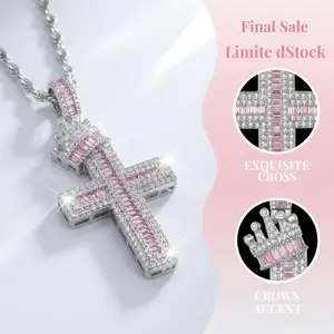 Final Sale Crown Cross Pendant Necklace Viral Trendy Minimalist Fashion Jewelry Gift For Her