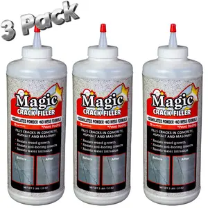 3 Pack Magic Crack Filler - High-Performance Filler for Concrete, Stone, Masonry, and Asphalt!!
