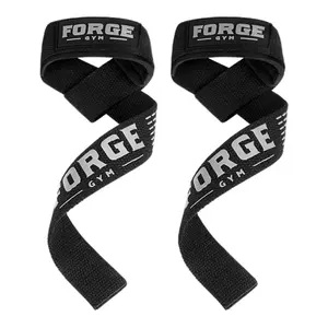 FORGE GYM Heavy-Duty Lifting Straps – Black | Comfortable Grip | Built for Strength & Support