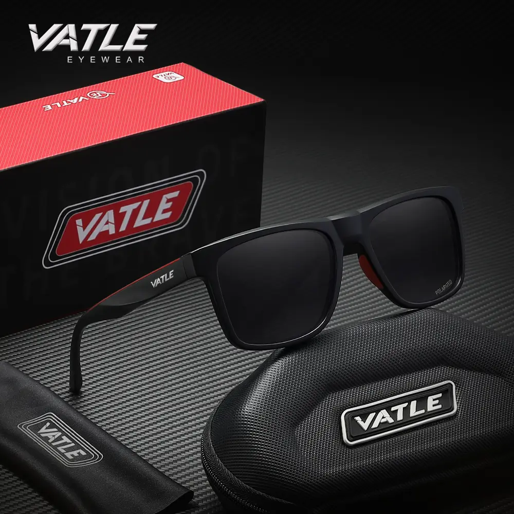 VATLE Classic Square Sunglasses for Men, Polarized PC TAC Lenses for Outdoor Hiking, Road Trips & Casual Days VE-325, Polycarbonate, Classic Shades