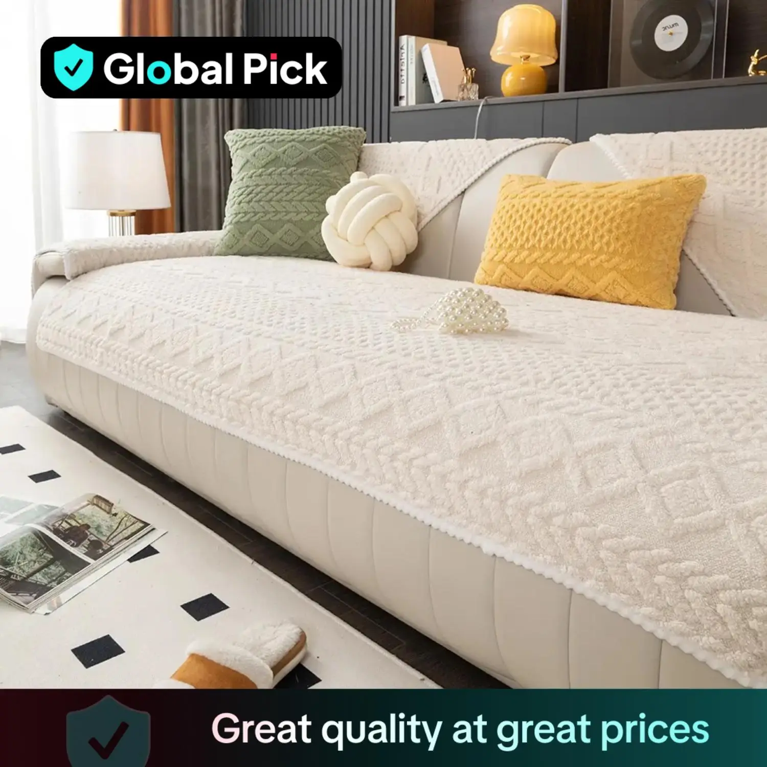 Solid Color Sofa Cover, 1 Count Non-slip Elastic Sofa Slipcover, Couch Covers, Universal Sofa Protector, Soft Comfortable Sofa Towel Or Throw Pillowca