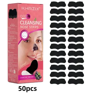 50 Pcs Bamboo Charcoal Blackhead Remover Nose Patch, Deep Clean Pores, Quick Removal of Blackheads and Whiteheads, Gentle on Skin, Suitable for All Skin Types