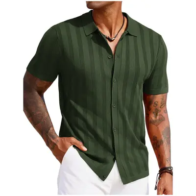 Flowy Silky Button Down Shirt Men - TikTok Shop