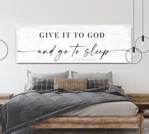 Give It to God and Go to Sleep Print, Bedroom Decor, Master Bedroom Poster, Over Bed Wall decor,  Poster No Frame