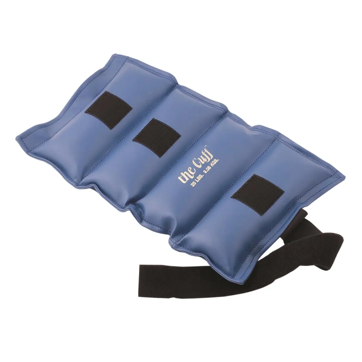 The Cuff Deluxe 20 lbs Ankle & Wrist Weight - Heavy-Duty Blue Cuff for Therapy, Double-Stitched with Extra Hook Tabs for a Secure Fit, Facilitates Use On Larger Areas, Weight Training