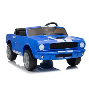Licensed Shelby GT350 2 Seater 24V Kids Electric Ride On Car with Parental Remote Control Power Wheels Toddler Toy Sports Car Double Seats 122lbs Max Load LED Lights Bluetooth Music Digital Display Screen Outdoor Driveway Vehicle Blue/Red