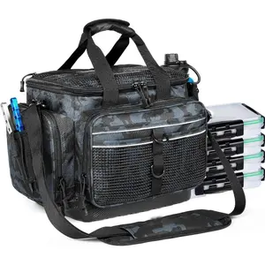 Waterproof 3600 and 3700 Tackle Trays, Plastic Tackle Box Organizer with Removable Dividers Storage Lure Box for Lures, 1 & 4 Pack Options, Comes with Fishing Tackle Bags