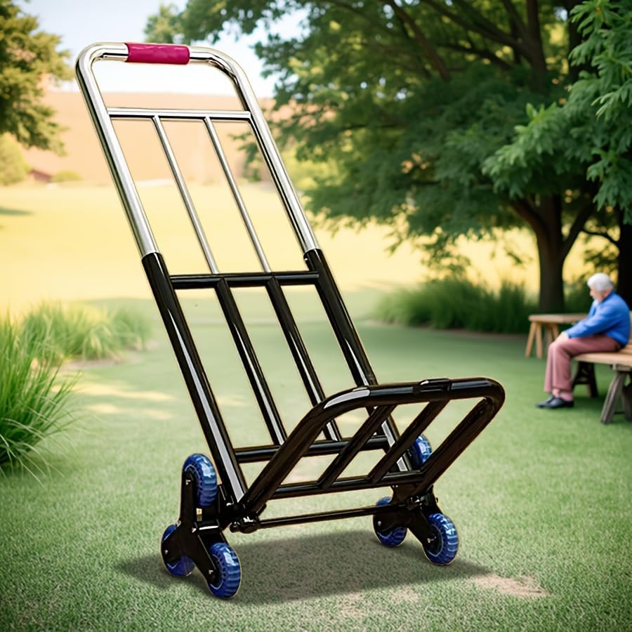 Folding Hand Truck Stair Climbing Cart Portable Luggage Dolly bear 240lbs for Travel Moving Shopping Office Sports Equipment Transport