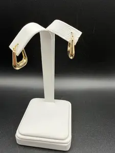 10K Gold Square Puffy Hoops - Elegant Modern Design for Casual & Special Events - Versatile Stylish Accessory