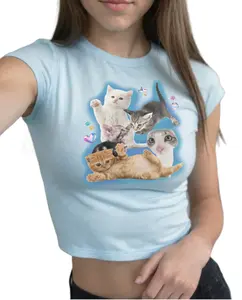 Y2K Silly Cat Shirt Tee 90s Aesthetic Cat Meme TShirt, Y2K Kitten Tee, Cats Shirt Trendy, Funny Cat Tee Y2K Downtown Girl Top