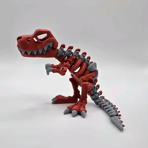 3D Printed Articulating Flexi Skeleton T-Rex Dinosaur Figurine Great Gift and Desk Figure