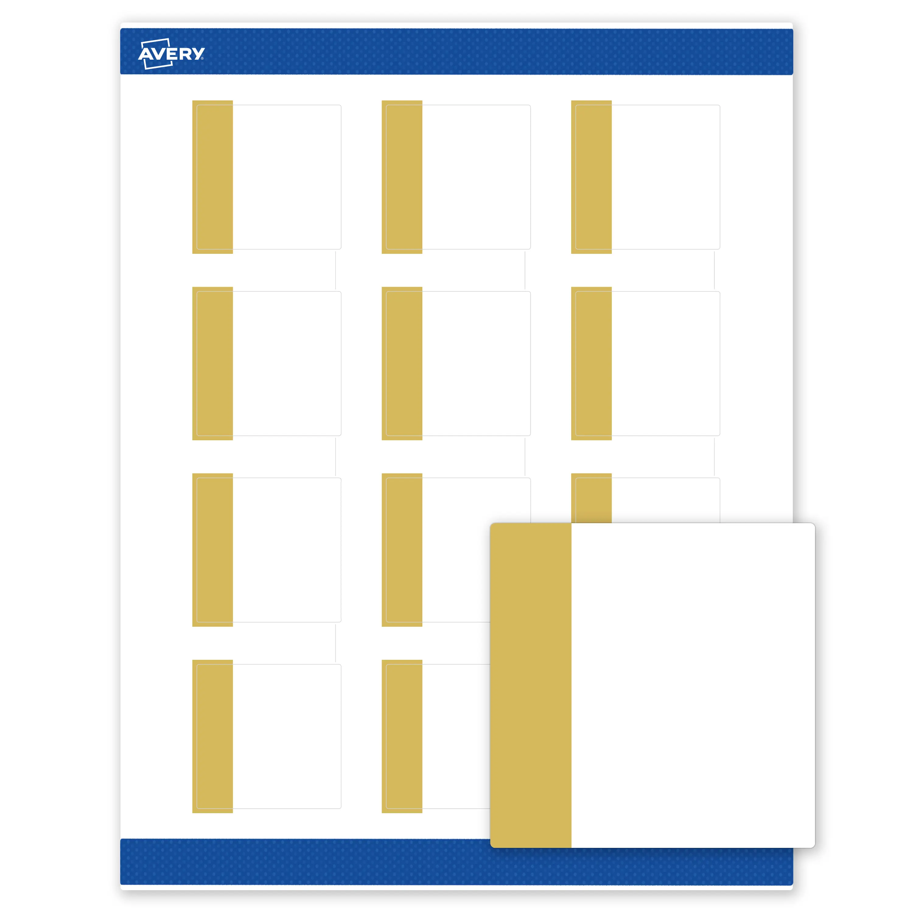 Avery Printable Square Labels, Gold-Dipped Edge, 2" x 2", Matte White Square Labels, Permanent, Laser/Inkjet, 120ct, Great for Product Labels