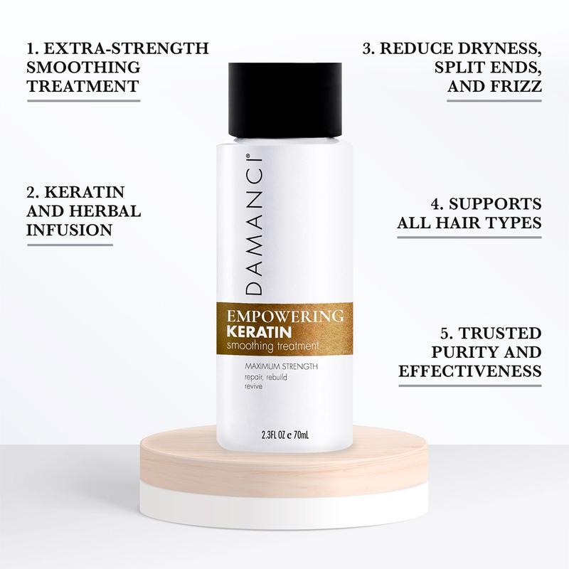 DAMANCI Empowering Keratin Smoothing Treatment for Shine and Smoothness - Anti-Aging, Maximum Strength, Nourishing with Chamomile & Calendula Extracts