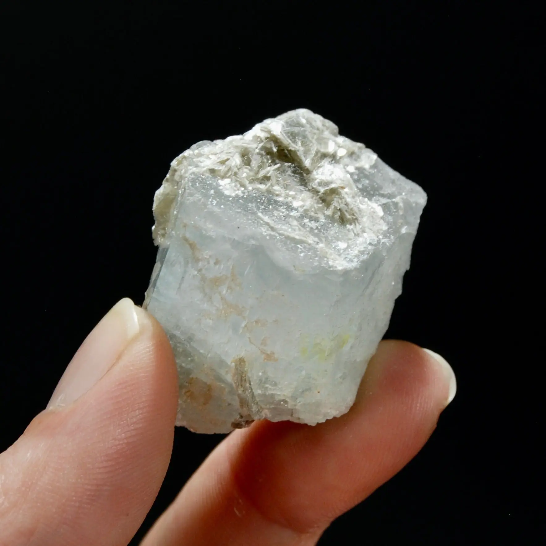 148ct Raw Gem Aquamarine Beryl Crystal Specimen Muscovite Matrix, Pakistan d3
