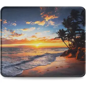 Pad with Non-Slip Rubber Base, -Textured & Washable  Mousepad with Stitched Edges,  Pads for Computers, Laptop, Gaming, Office & , 10.2 x 8.3 in Sunset