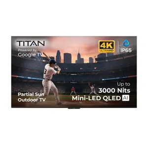 Titan G200 Mini-LED Outdoor TV, Partial Sun, IP65 Smart Weatherproof TV, 4K HDR, 144 Hz, Google AI OS, Up to 3000 Nits, Wi-Fi 5, Dolby Vision & Atmos, Bang & Olufsen, Outdoor TV Cover, Slim Bezel, 2 Year Warranty