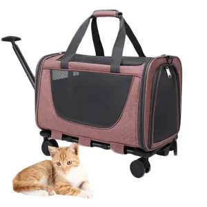 NW6Lbs Pet Carrier with Wheels, Airline-Approved Rolling Travel Bag for Cats and Dogs