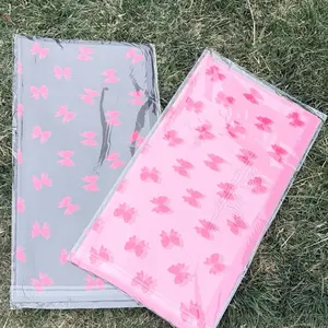 Bow Floral Wrapping Paper Waterproof - Pink and Gray with Butterfly Patterns for Gift Wrapping