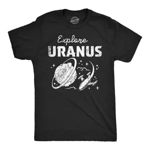 Mens Funny T Shirts Explore Uranus Sarcastic Space Graphic Tee for Men Mens Funny T Shirts Cool Vintage Fashion T-Shirt Gift Classic Menswear Sarcastic Apparel for Men Funny Space Short Sleeve Novelty Tees for Black -