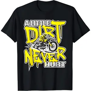 springtok A Little Dirt Never Hurt - Dirt Bike MX Bike Rider Motocross T-Shirt Graphic Tees for adult boy kids
