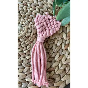 Macrame Heart Keychain