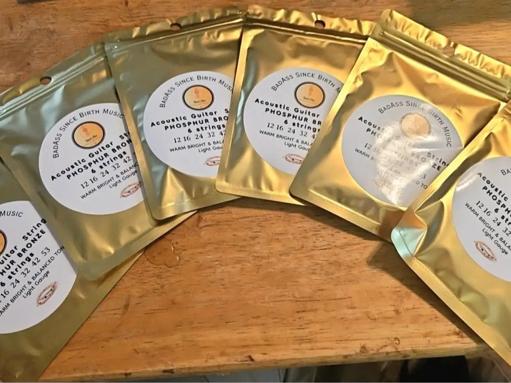 BADASS Acoustic Guitar Strings - Phosphor Bronze, Light Gauge 12-53, 6-Strings, Hexagonal High-Carbon Steel Core, Corrosion-Resistant, Durable and Reliable for All Musical Genres