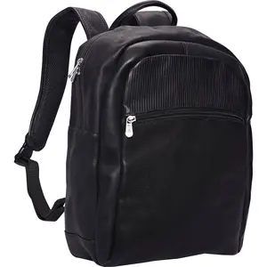 360 Stand Classic Leather Laptop Backpack (Model 3155-BLK) with Padded Straps and Side Pockets, Laptop Bags