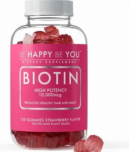 Biotin Gummies 10,000mcg – 120 Count – Supports Healthy Hair & Stronger Nails – Fast Absorption Supplement for Men & Women – Vegan, Non-GMO, Pectin, Gelatin Free – Made in USA