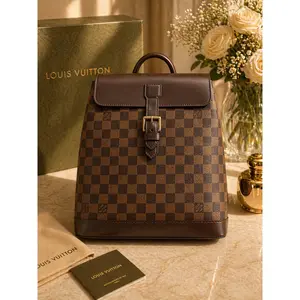 Pre-owned Louis Vuitton Coated Canvas Backpacks Damier Ebene Soho Backpack Rare Edition