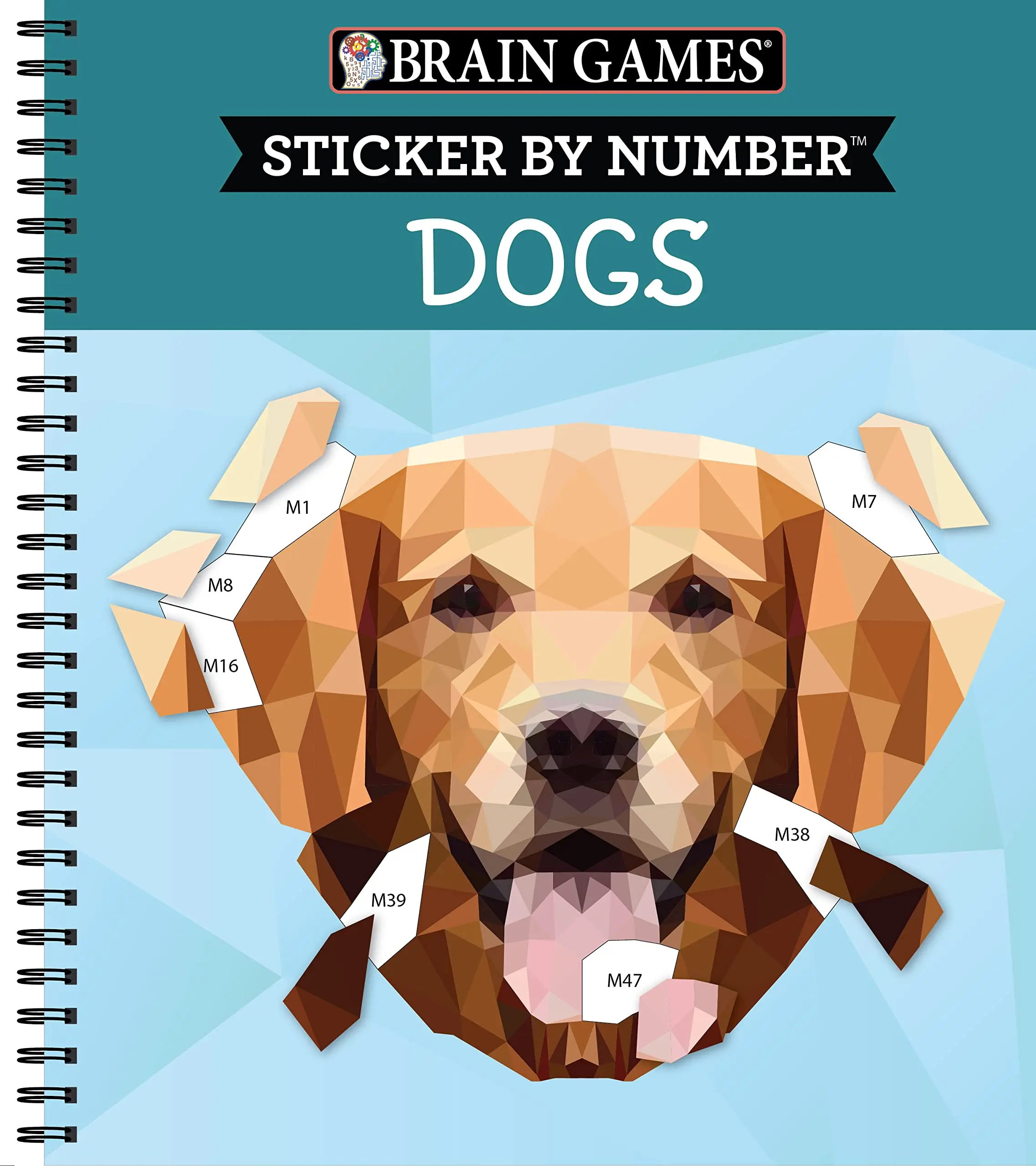 Brain Games - Sticker by Number: Dogs (28 Images to Sticker) -- Publications International Ltd - Spiral