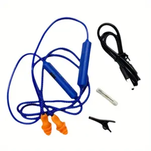 Wireless Wireless Earplugs for Noise Reduction | Reusable & Comfortable Fit | Blue with Orange Tips | Includes USB Cable and Adapters | Ideal for Construction Sites | Hearing Protection in Noisy Environments, Wireless Earbuds