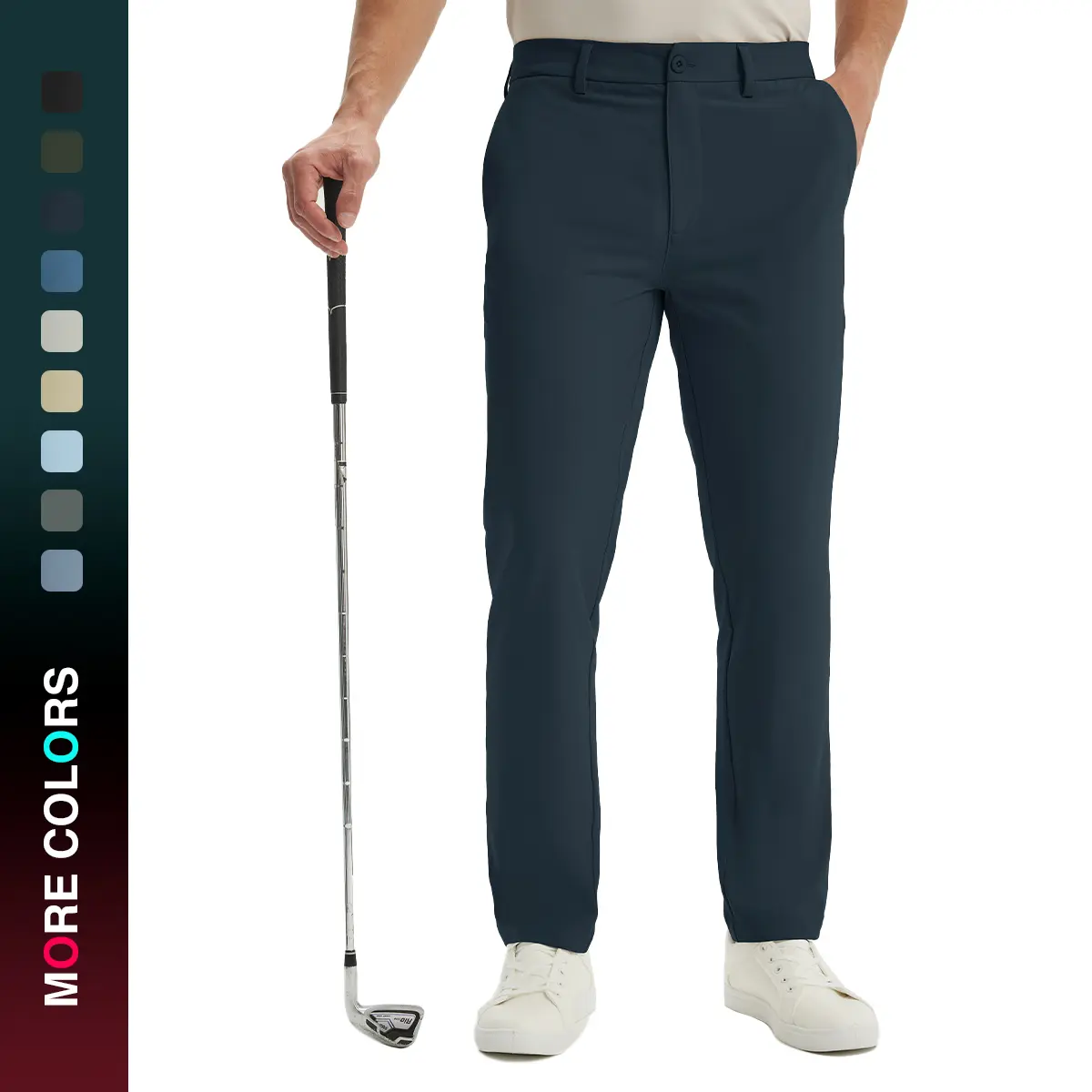 MAELREG Mens Golf Pants with 4 Pockets - 30"/32"/34"  Lightweight Water Repellent Work Dress Pants Casual Comfy Trousers