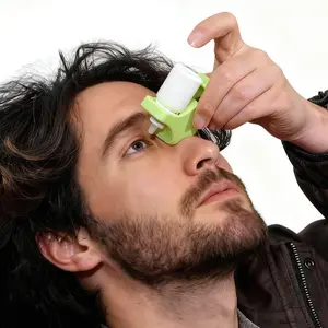 Eye Drop Guide Aid Universal Dispenser 1-Pack Reusable Silicone Bottle Holder Hand Steady Tool for Easy Application Ergonomic Design for Elderly Kids and Home Daily Use