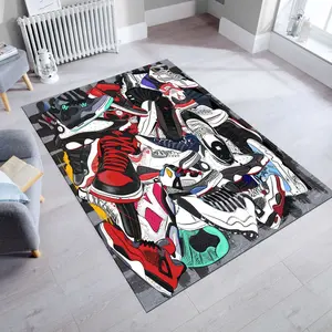 Sneakers Rug,Shoes Rug,Sneaker Room Rug,Area Rug,Mixed Sneakers Rug,Cool Sneakers,Modern Rugs,Awesome Room Rug,Kids Room Rug
