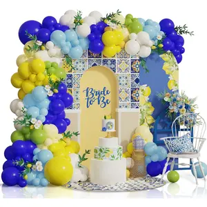 207 count Royal Blue Yellow Balloon Arch Kit for Summer Lemon Birthday Wedding Party Decoration,Amalfi Coast Decors Her Main Squeeze Bridal Shower Graduation Party Supplies
