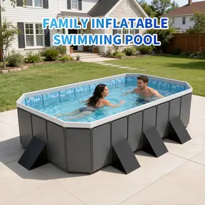 Heavy-duty frame-style inflatable pools suitable for use in homes, backyards, outdoors, gardens, and other settings. Ideal for cooling down during summer, swimming, parties, and other large-scale family pool activities.