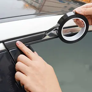 PVC Car Sticker, 5 m/196.85-Inch, DIY Adhesive Protection Strip for Car Door Entry Sills and Side Mirrors