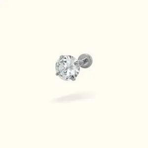 Titanium Crystal Prong Flat back Earring
