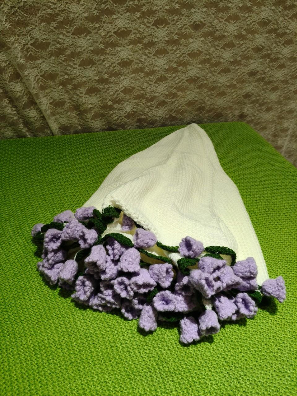 Crochet Flower Hand Woven Blanket, Pure Handmade Blanket,Turned into bouquet of flowers , a special gift for mother, elder , and your love