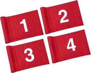 Numbered Golf Flag All 8x6 Inch – Upgraded Dual-Layer 300D Nylon, Double Sided Printing, Tube Inserted – Mini Practice Putting Green Flags for Yard, Double-Side