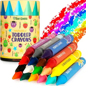 18 Colors Jumbo Crayons + Non Toxic Crayons for Toddlers 1-3 |   Washable Crayons for Kids Ages 4-8 |   Easy To Hold Large Crayons |   Crayons For Toddlers 2-4 Years |   Travel Crayons