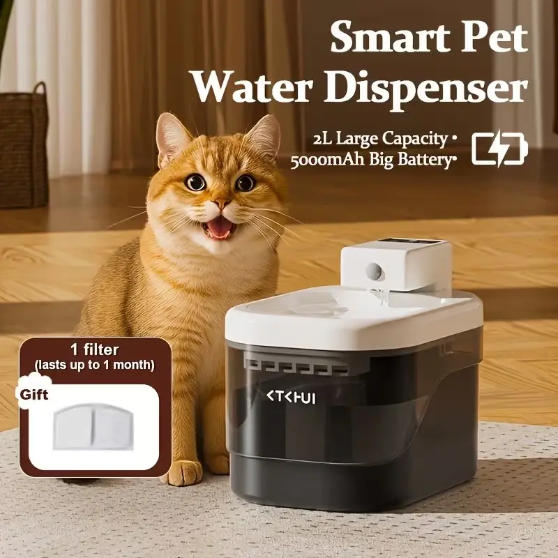 Wireless Automatic Pet Water Dispenser Suitable for Cats & Dogs, with Automatic Circulating System, Low-Voltage Drinking Fountain for Use, Plug & Play for Home Hydration Device for Home Hydration Device