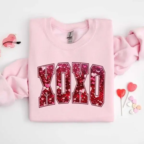 Not Real Glitter! Valentine Sweatshirt, XOXO Heart Shirt, Cute Valentine Gift for Teachers, Galentines Day Tee